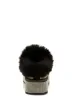 Faux Fur Rhinestone Platform Clogs sold by Rainbow