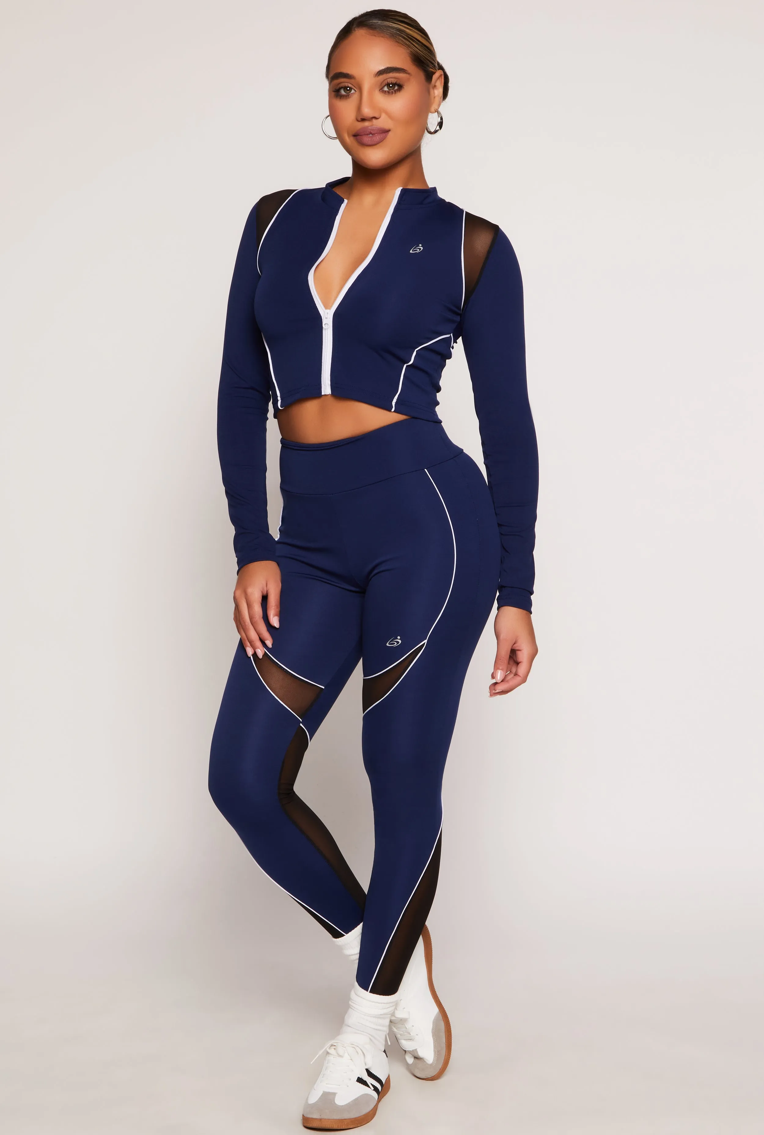 Mesh Detail Contrast Piping Zip Front Track Jacket sold by Rainbow product image thumbnail 2