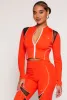 Mesh Detail Contrast Piping Zip Front Track Jacket sold by Rainbow