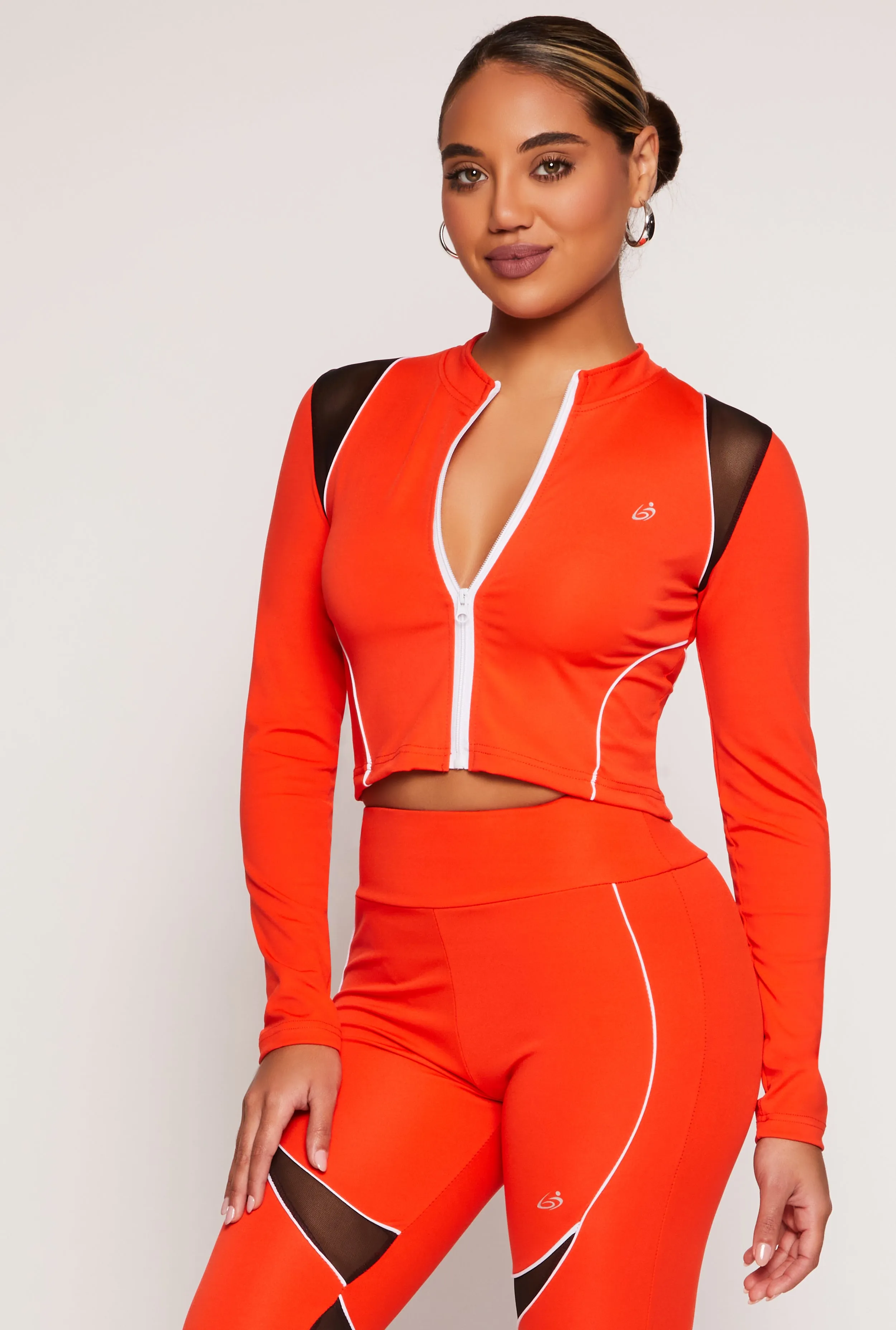 Mesh Detail Contrast Piping Zip Front Track Jacket sold by Rainbow product image thumbnail 2