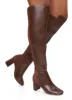 Elastic Back Block Heel Tall Boots sold by Rainbow