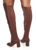 Elastic Back Block Heel Tall Boots sold by Rainbow