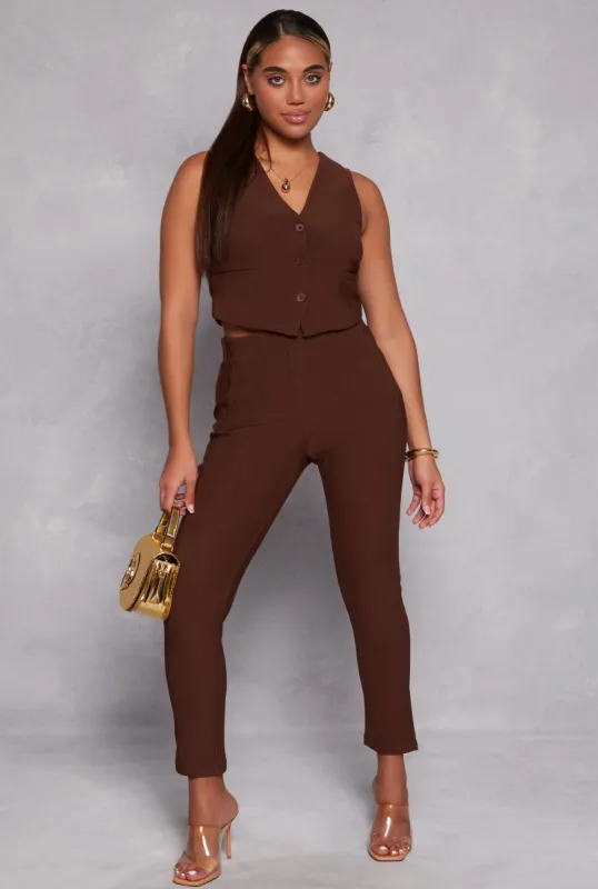 Iris Crepe Knit High Waisted Dress Pants made by iris