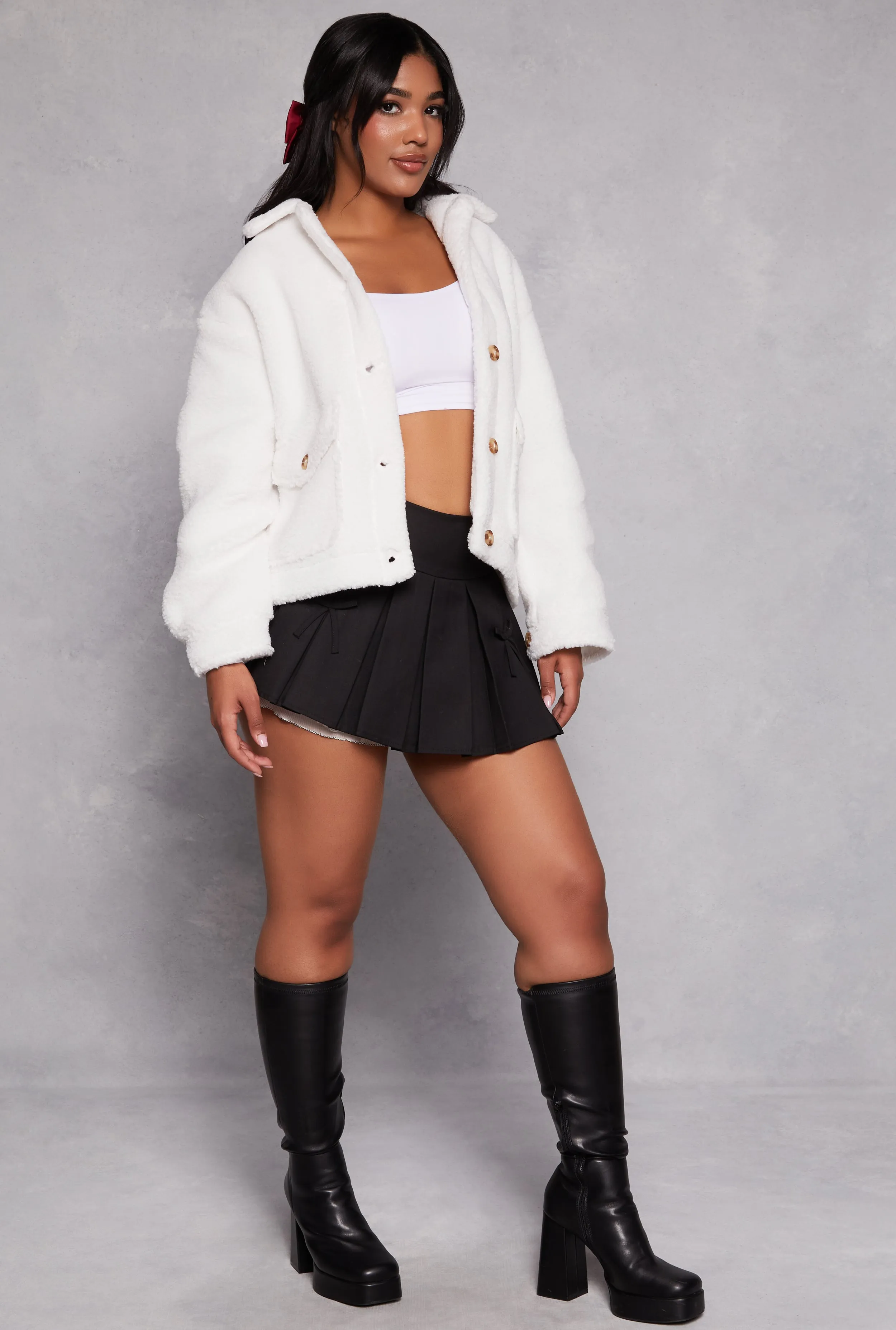 Ambiance Sherpa Teddy Shacket sold by Rainbow product image thumbnail 2