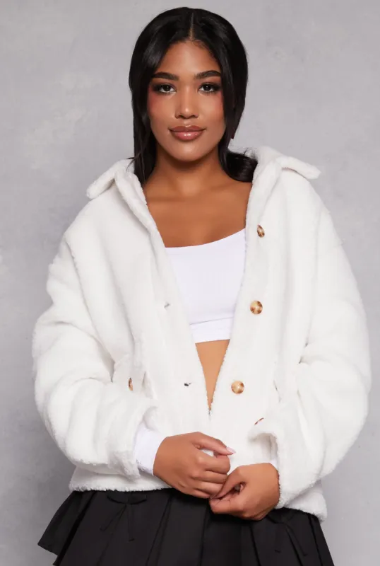 Ambiance Sherpa Teddy Shacket sold by Rainbow