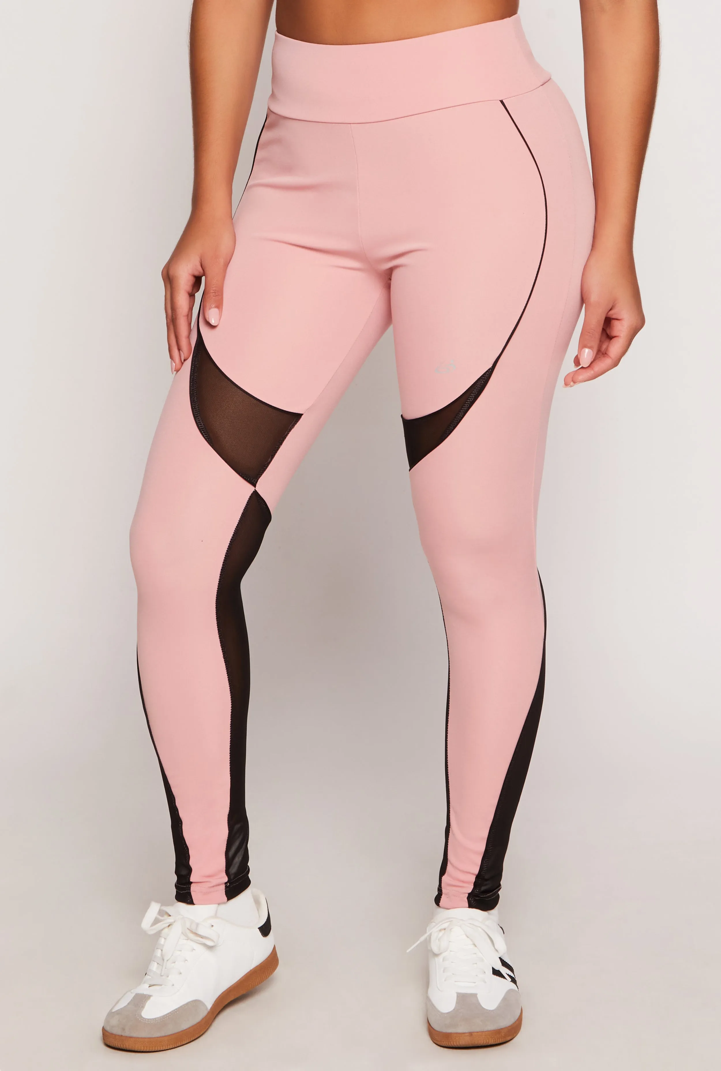 Mesh Detail Contrast Piping High Waist Leggings sold by Rainbow product image thumbnail 2