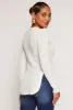 Waffle Knit V Neck Caged Side Sweater sold by Rainbow