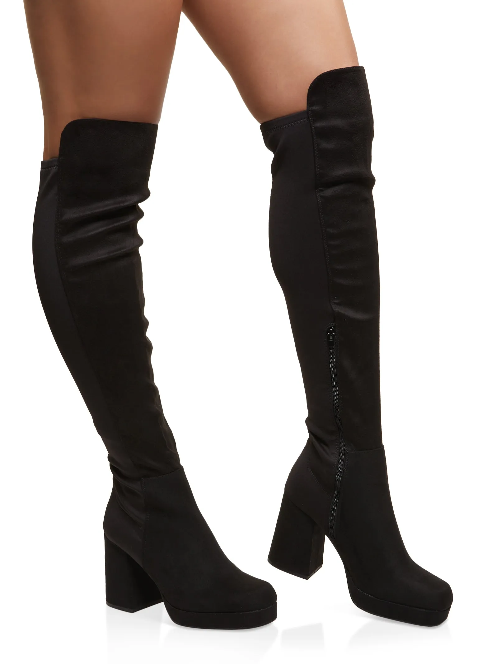 Platform Block Heel Over the Knee Boots sold by Rainbow product image thumbnail 2
