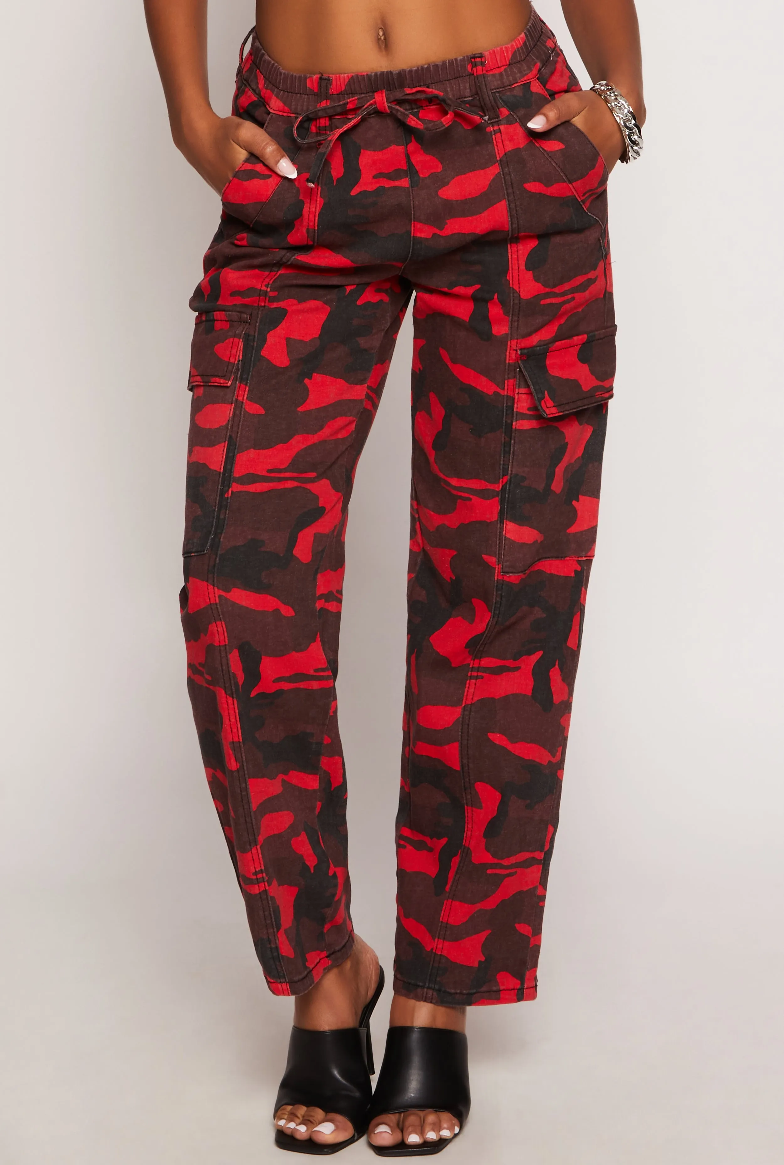 Almost Famous Drawstring Wide Leg Cargo Pants sold by Rainbow product image thumbnail 2