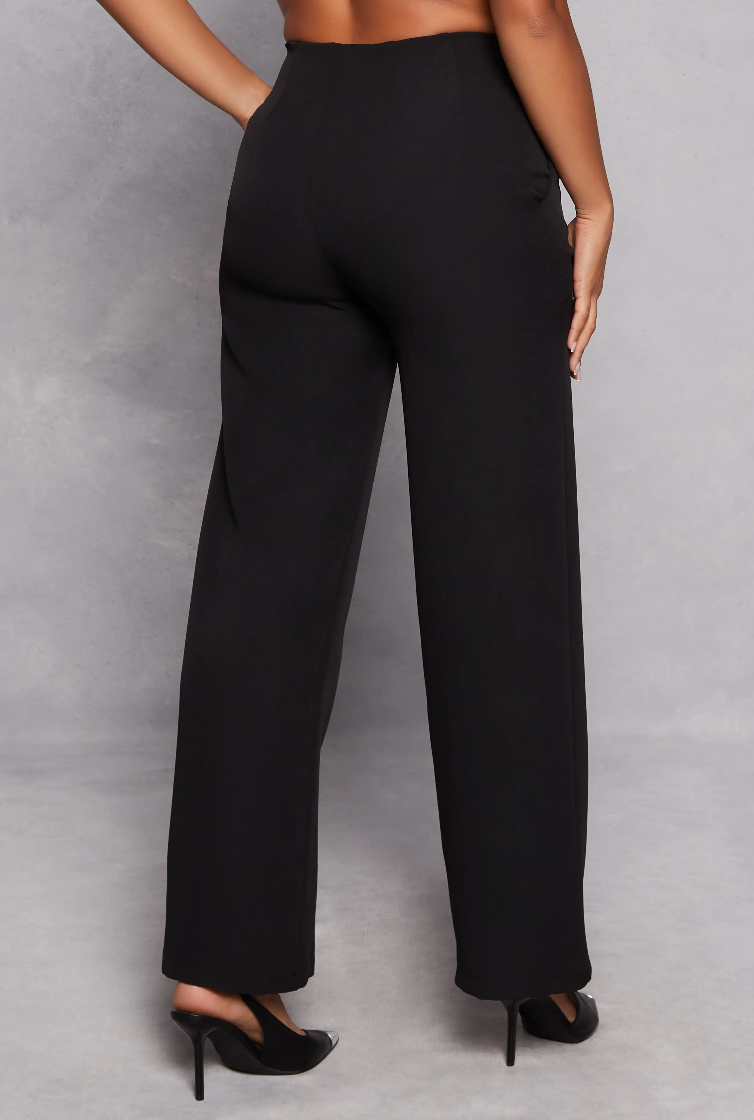 Madden Girl Crepe Knit Wide Leg Dress Pants sold by Rainbow product image thumbnail 3