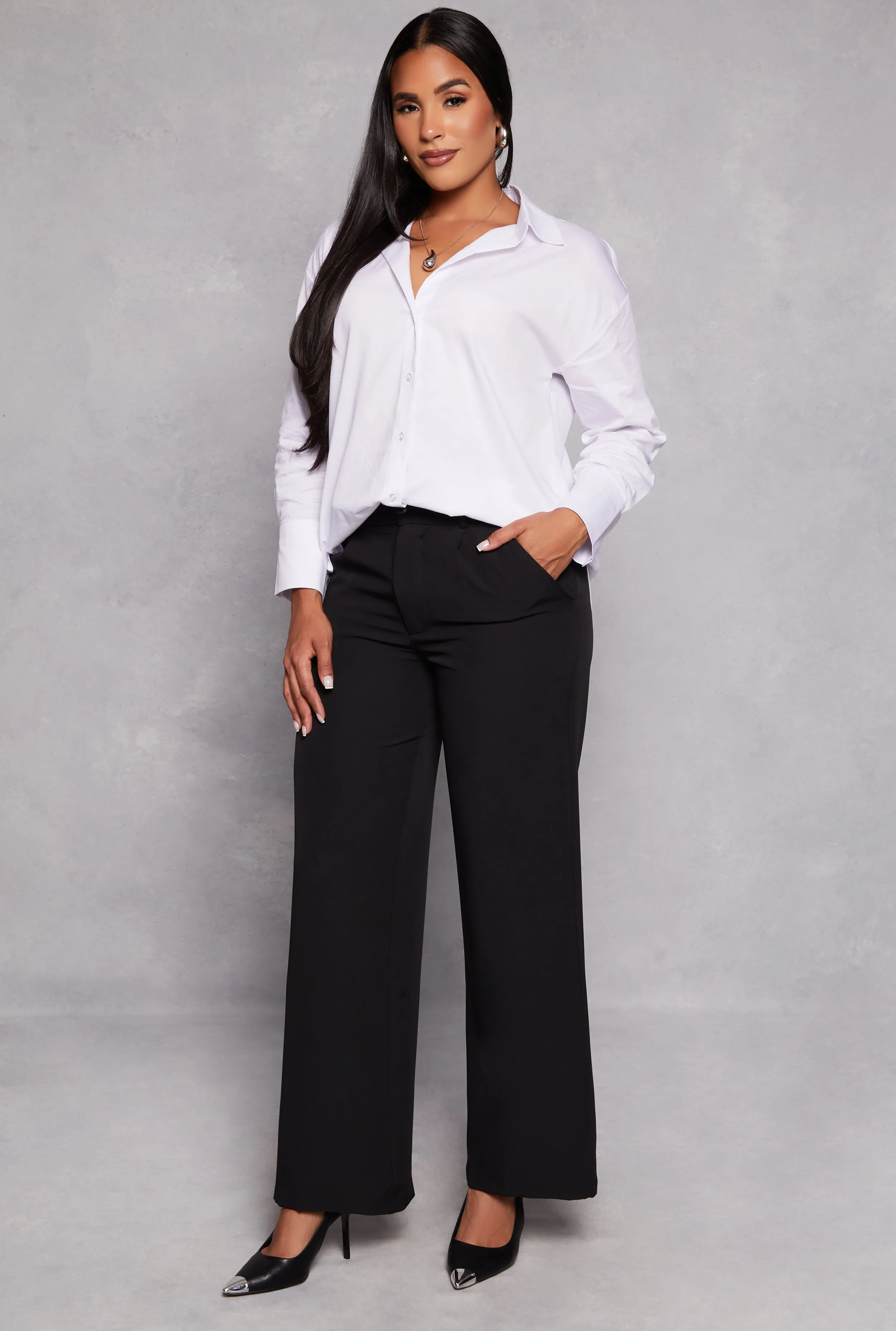 Madden Girl Crepe Knit Wide Leg Dress Pants sold by Rainbow