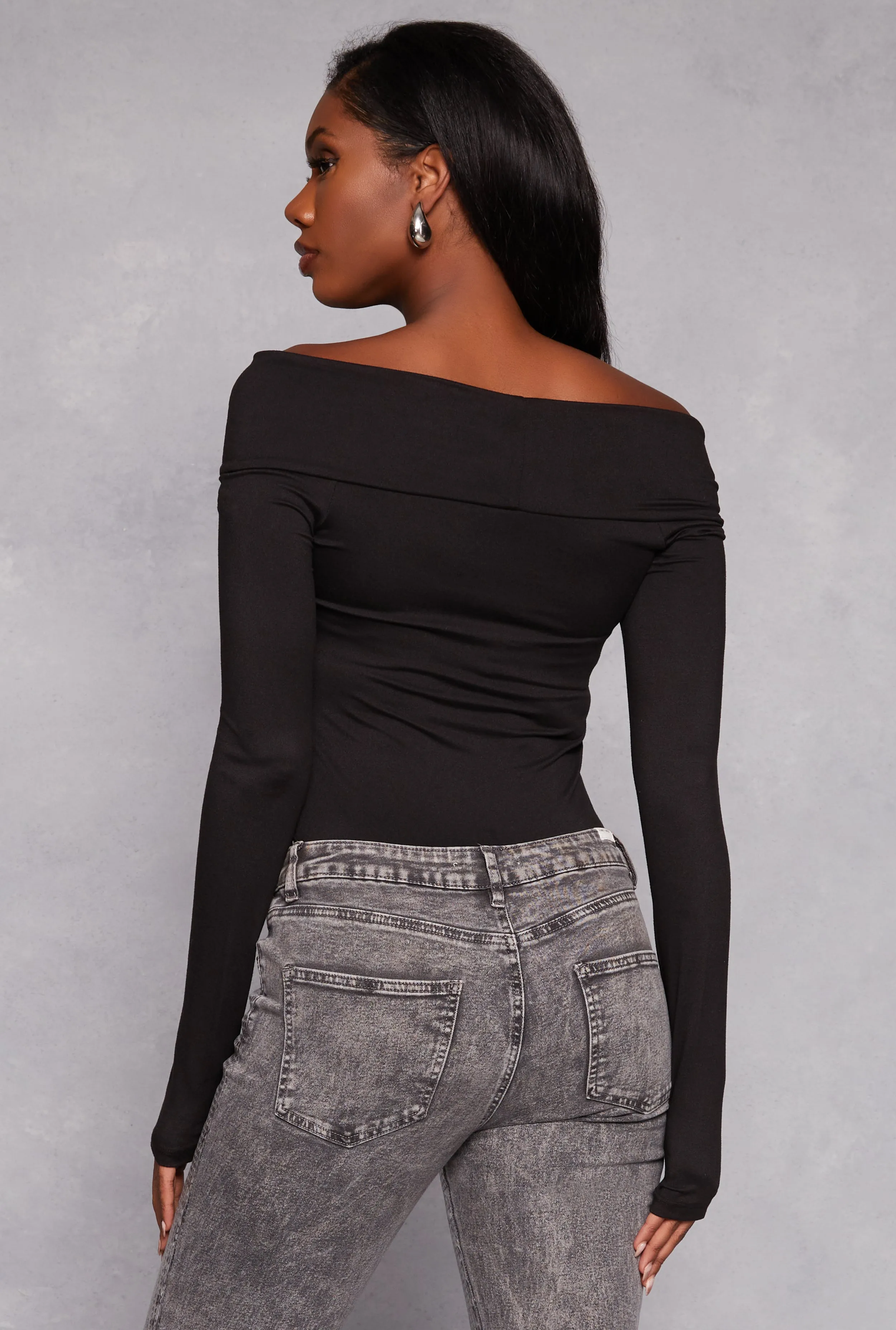 Twist Front Off the Shoulder Bodysuit sold by Rainbow product image thumbnail 3