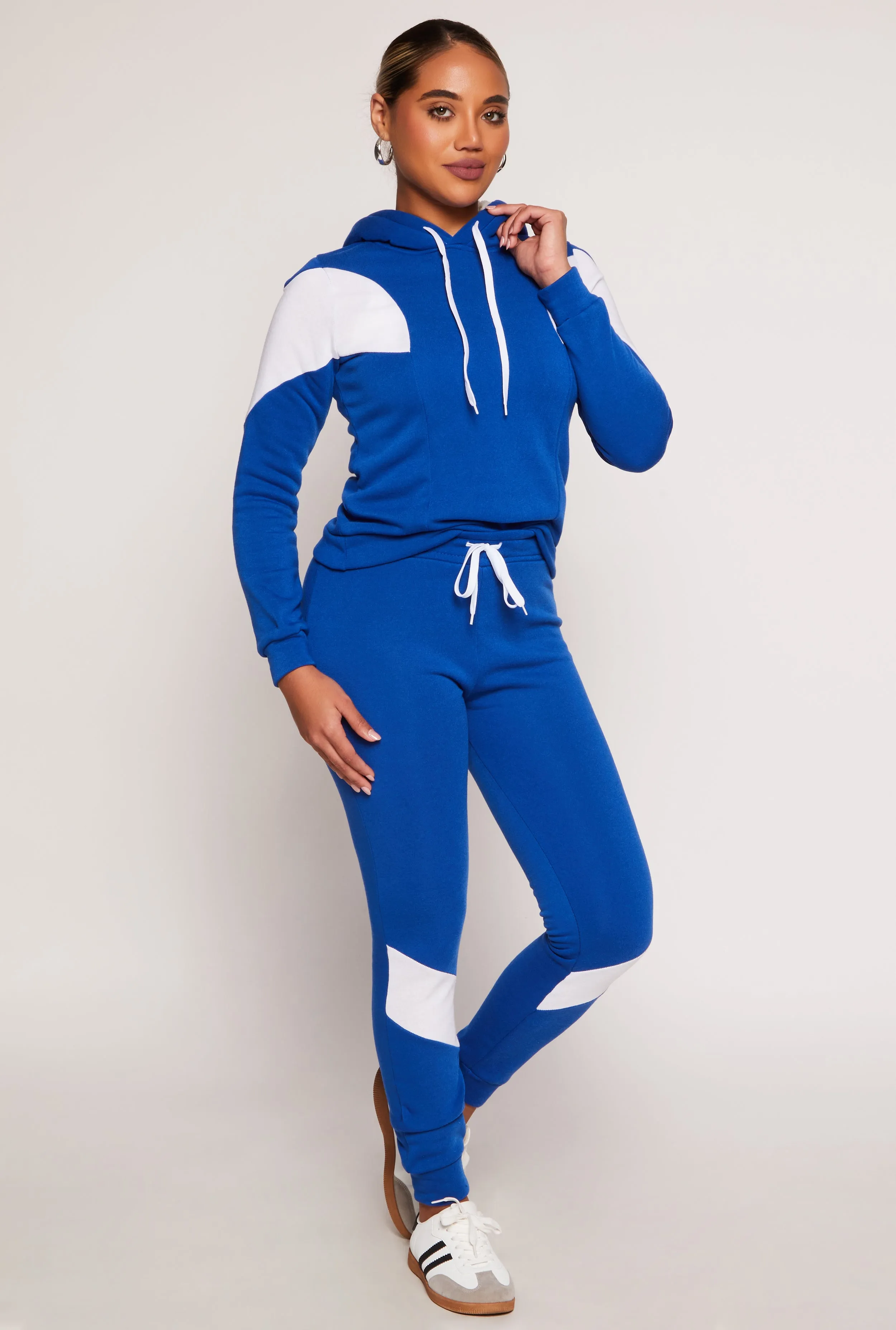 Color Block Sherpa Lined Pullover Hoodie sold by Rainbow product image thumbnail 2