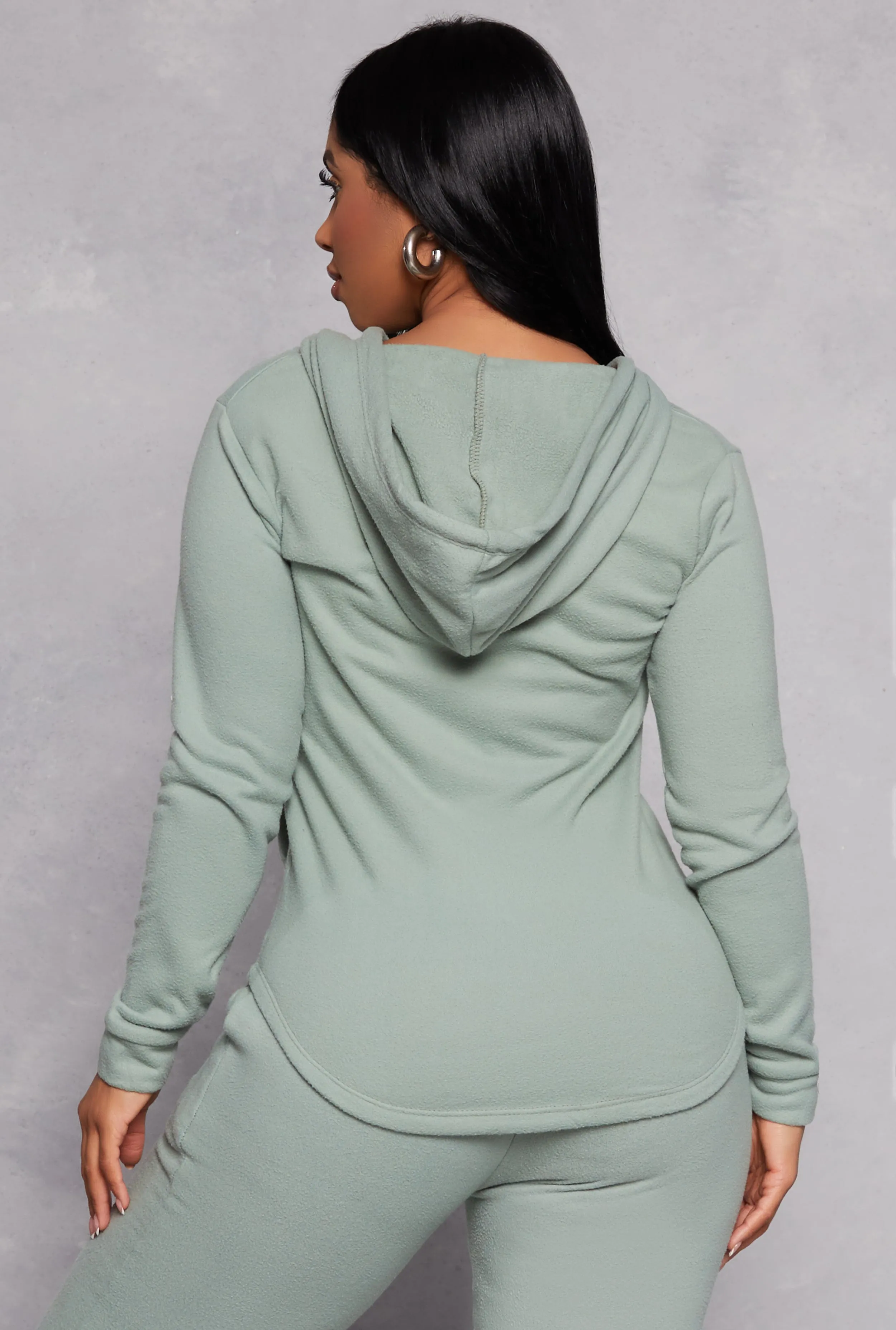 Fleece Long Sleeve Zip Front Hoodie sold by Rainbow product image thumbnail 3