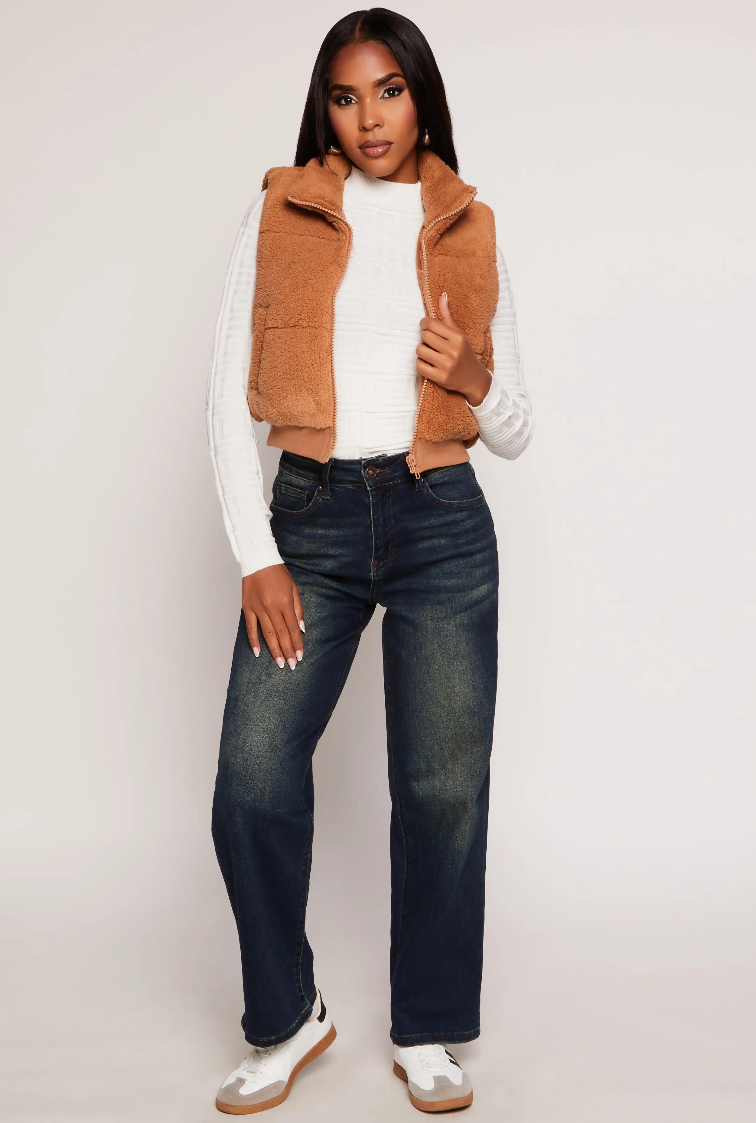 Almost Famous Sherpa Cropped Vest sold by Rainbow product image thumbnail 2