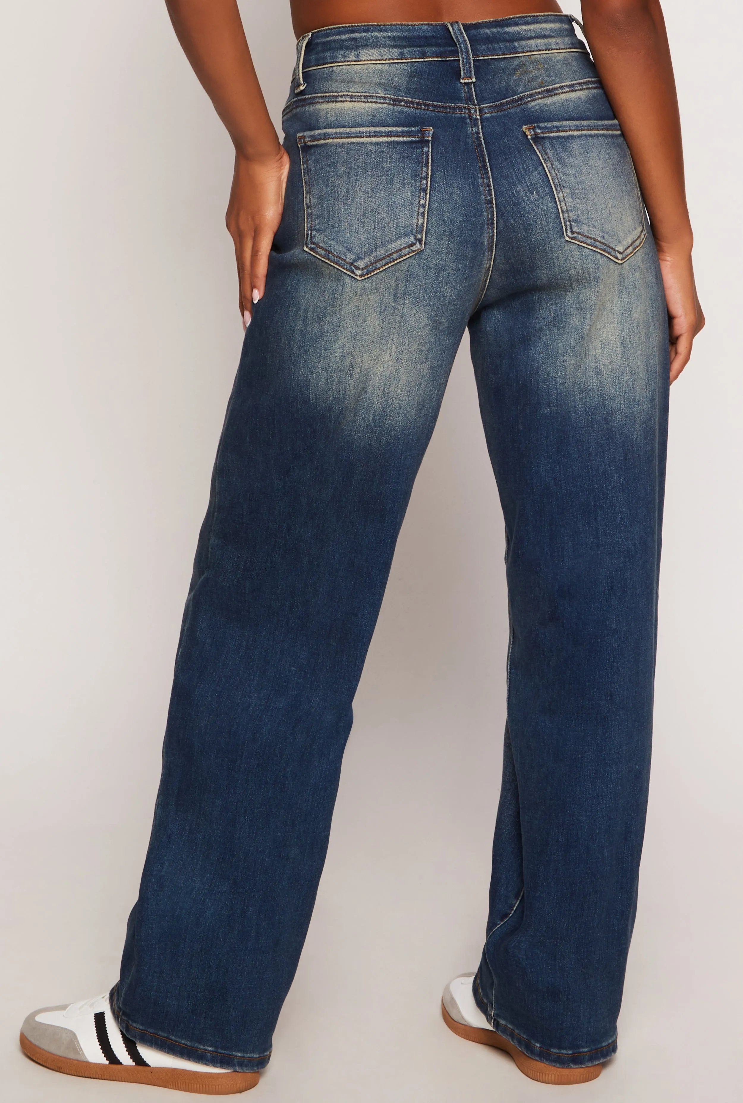 WAX Vintage Wash Wide Leg Jeans sold by Rainbow product image thumbnail 3