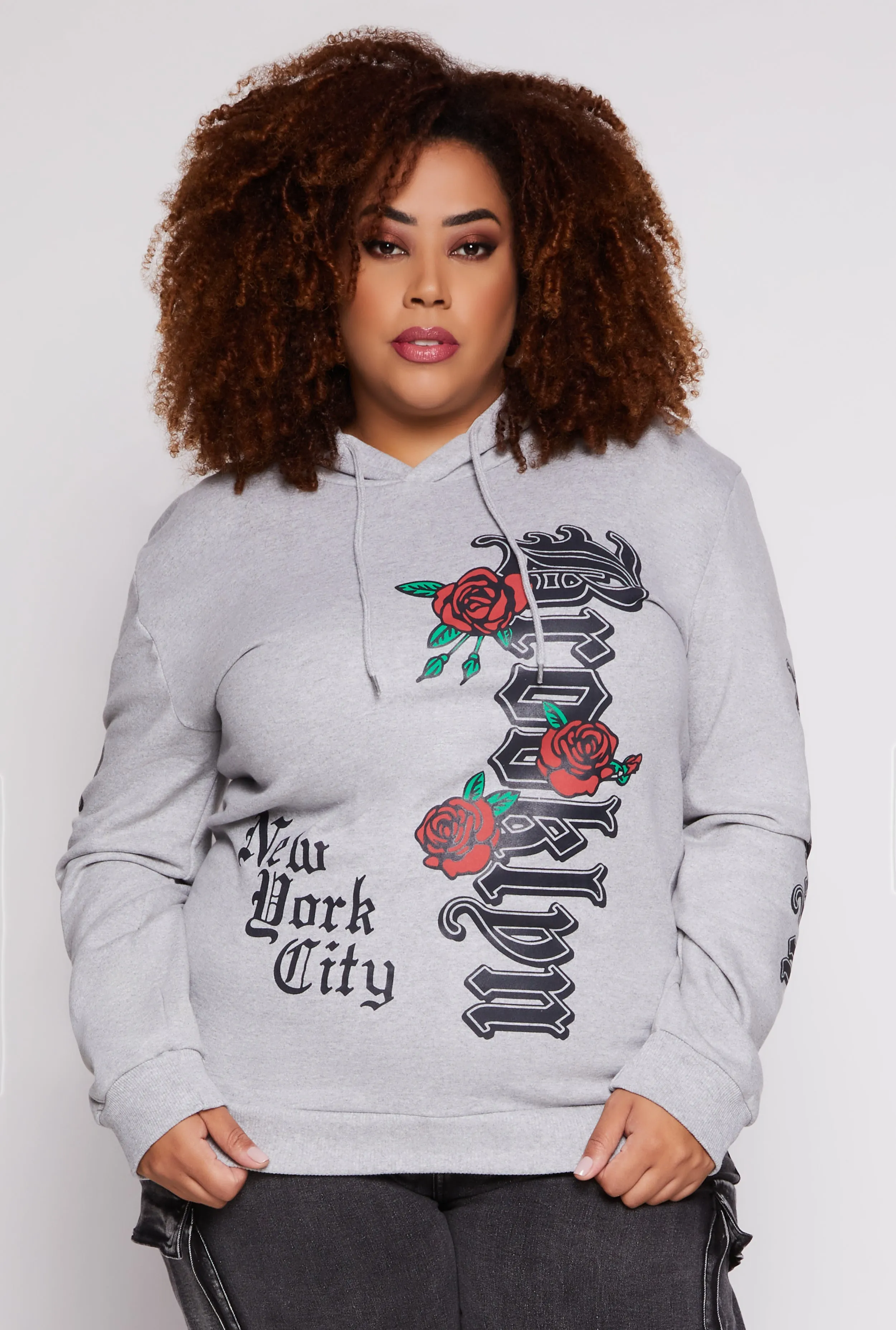 Plus Size Brooklyn New York City Graphic Pullover Hoodie sold by Rainbow