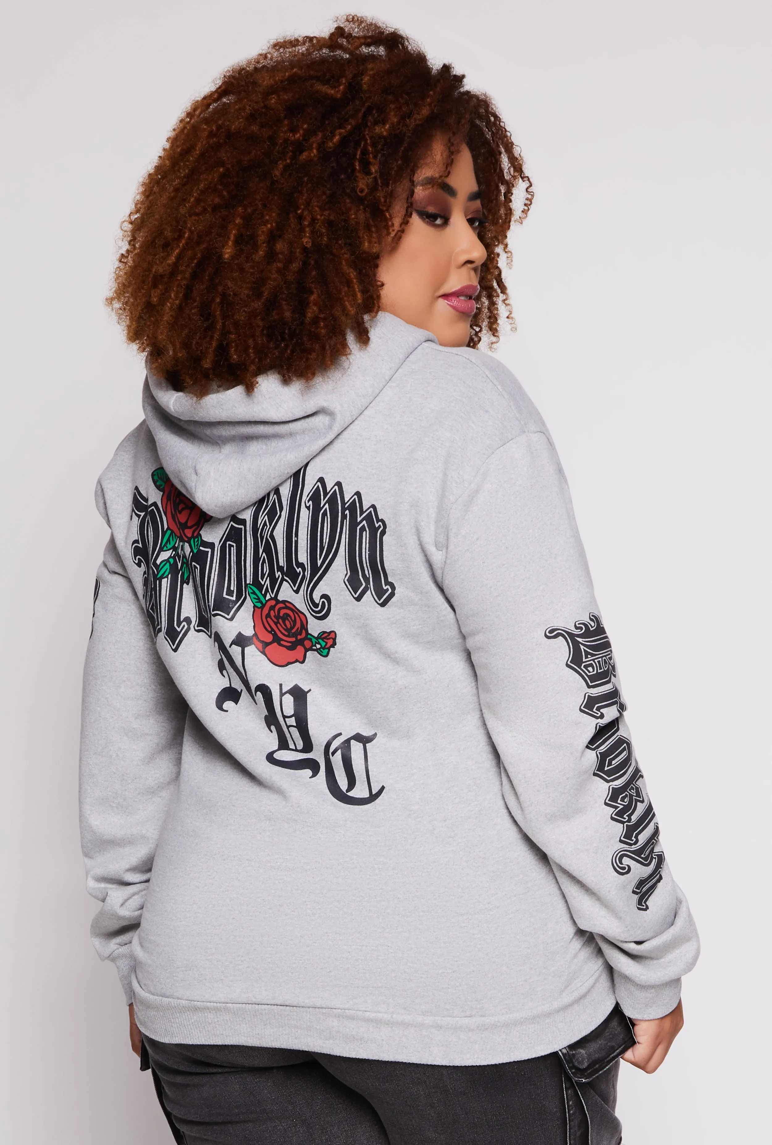 Plus Size Brooklyn New York City Graphic Pullover Hoodie sold by Rainbow product image thumbnail 3