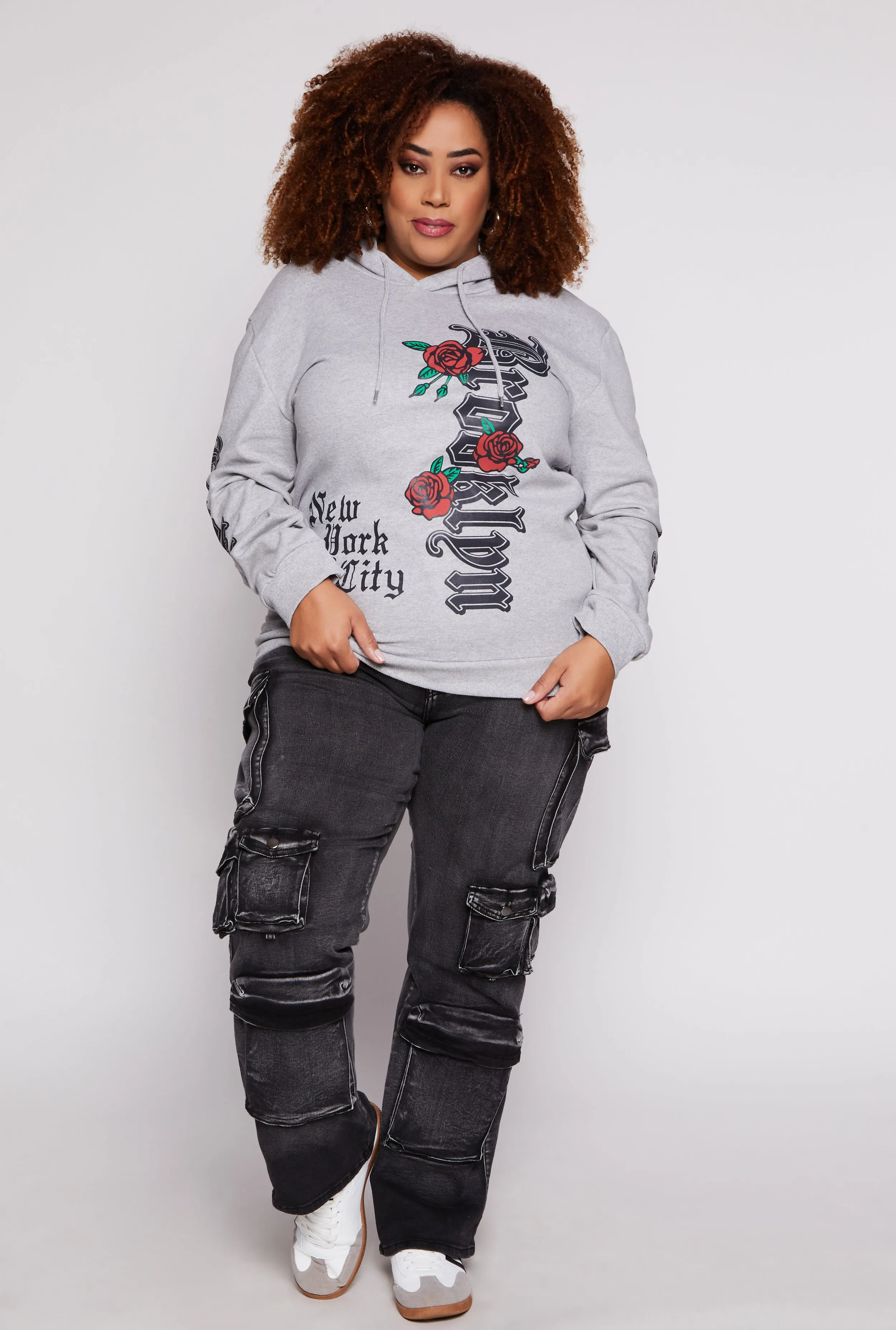 Plus Size Brooklyn New York City Graphic Pullover Hoodie sold by Rainbow product image thumbnail 2