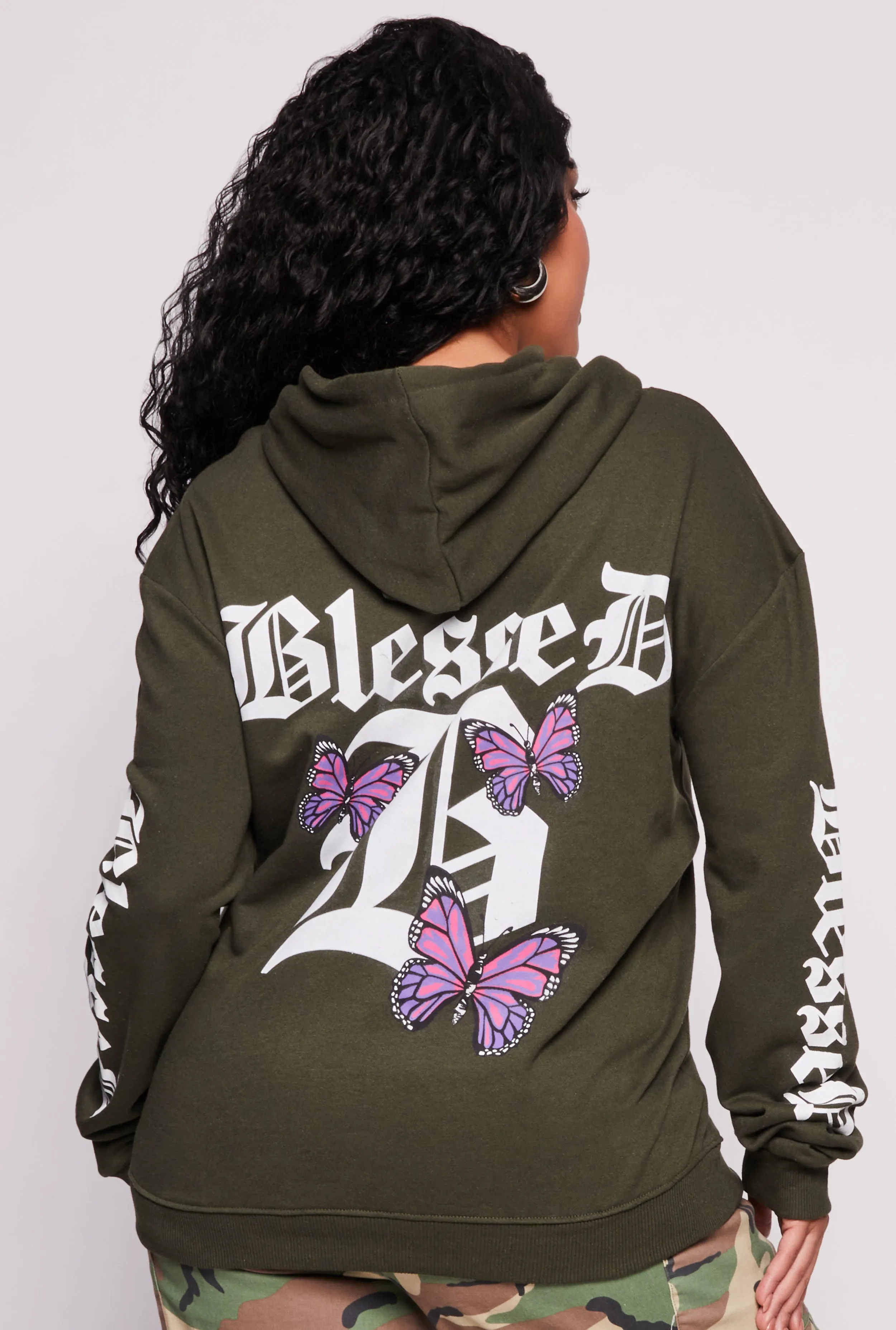 Plus Size Blessed Butterfly Hoodie sold by Rainbow product image thumbnail 3
