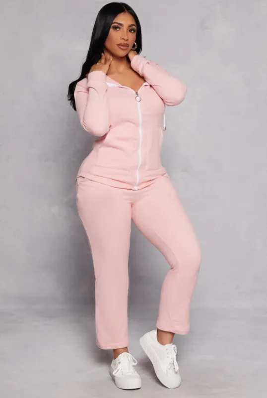 Fleece Drawstring Straight Leg Joggers sold by Rainbow
