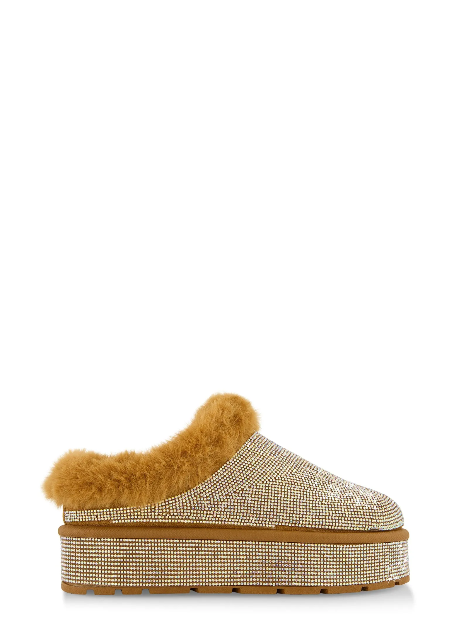 Faux Fur Rhinestone Platform Clogs sold by Rainbow product image thumbnail 2