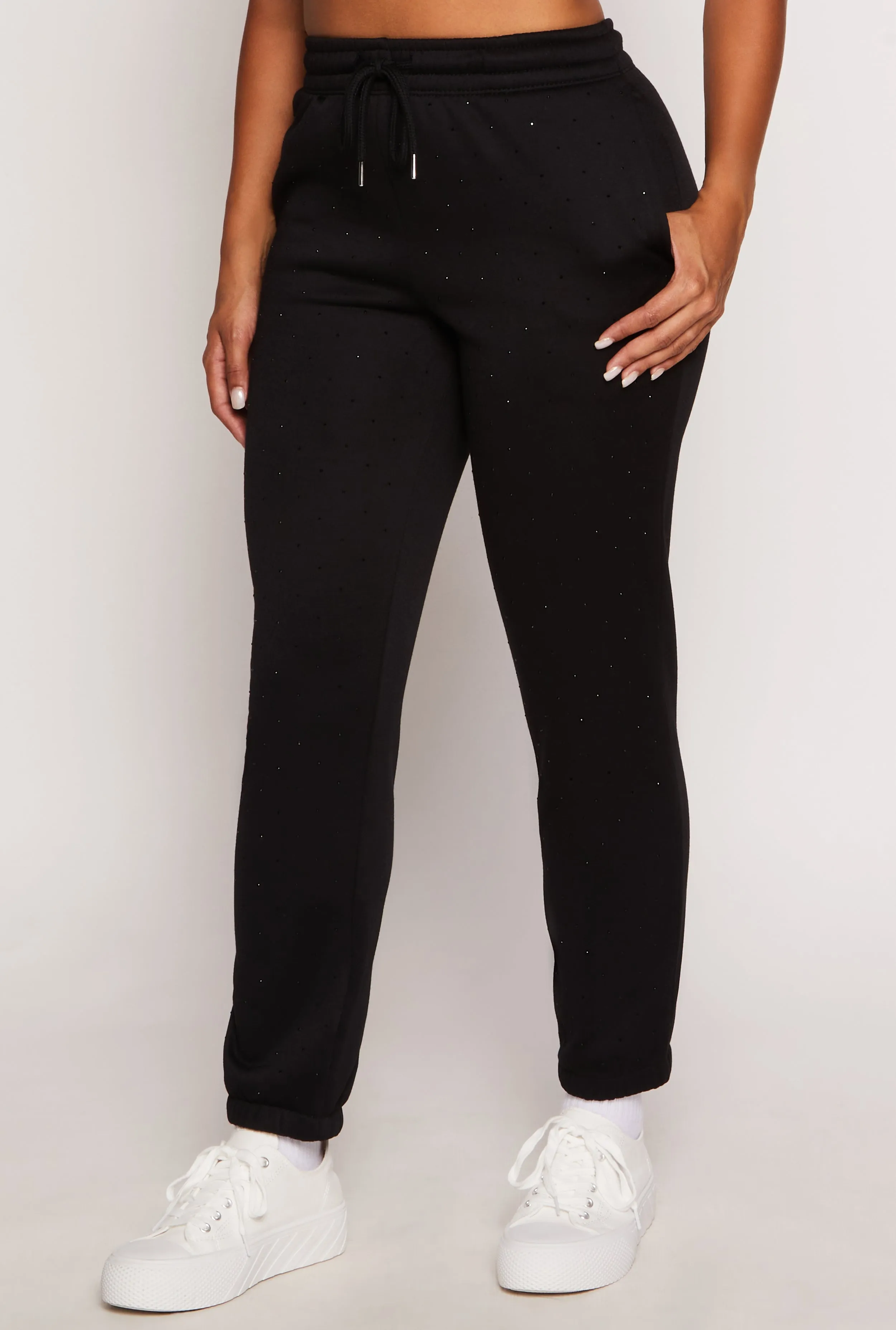 Almost Famous Fleece Rhinestone Sweatpants sold by Rainbow product image thumbnail 2