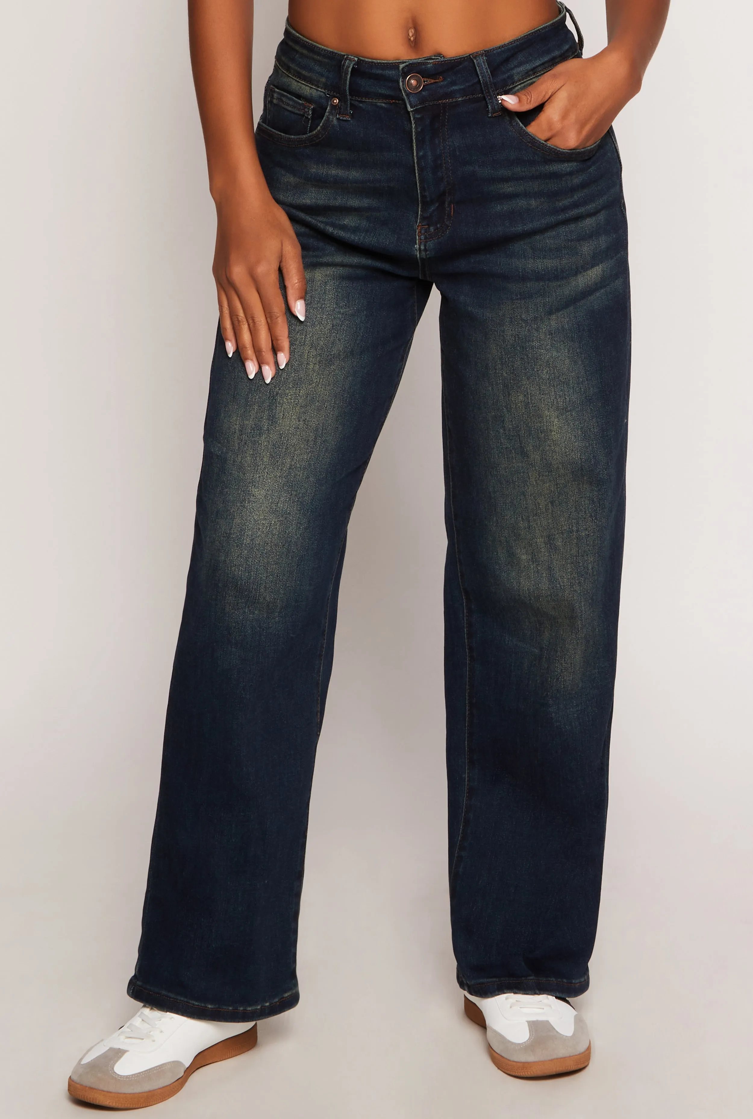 WAX Vintage Wash Wide Leg Jeans sold by Rainbow product image thumbnail 2