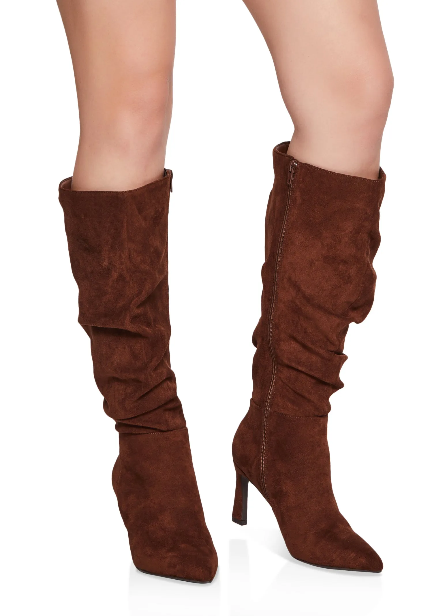 Pointed Toe Ruched Side Zip Tall Boots sold by Rainbow product image thumbnail 2