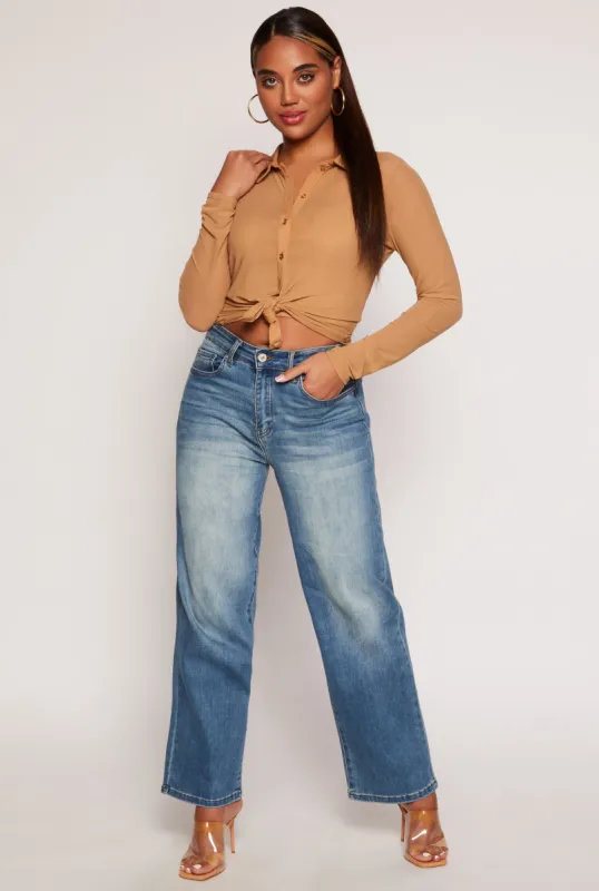 WAX Vintage Wash Wide Leg Jeans sold by Rainbow