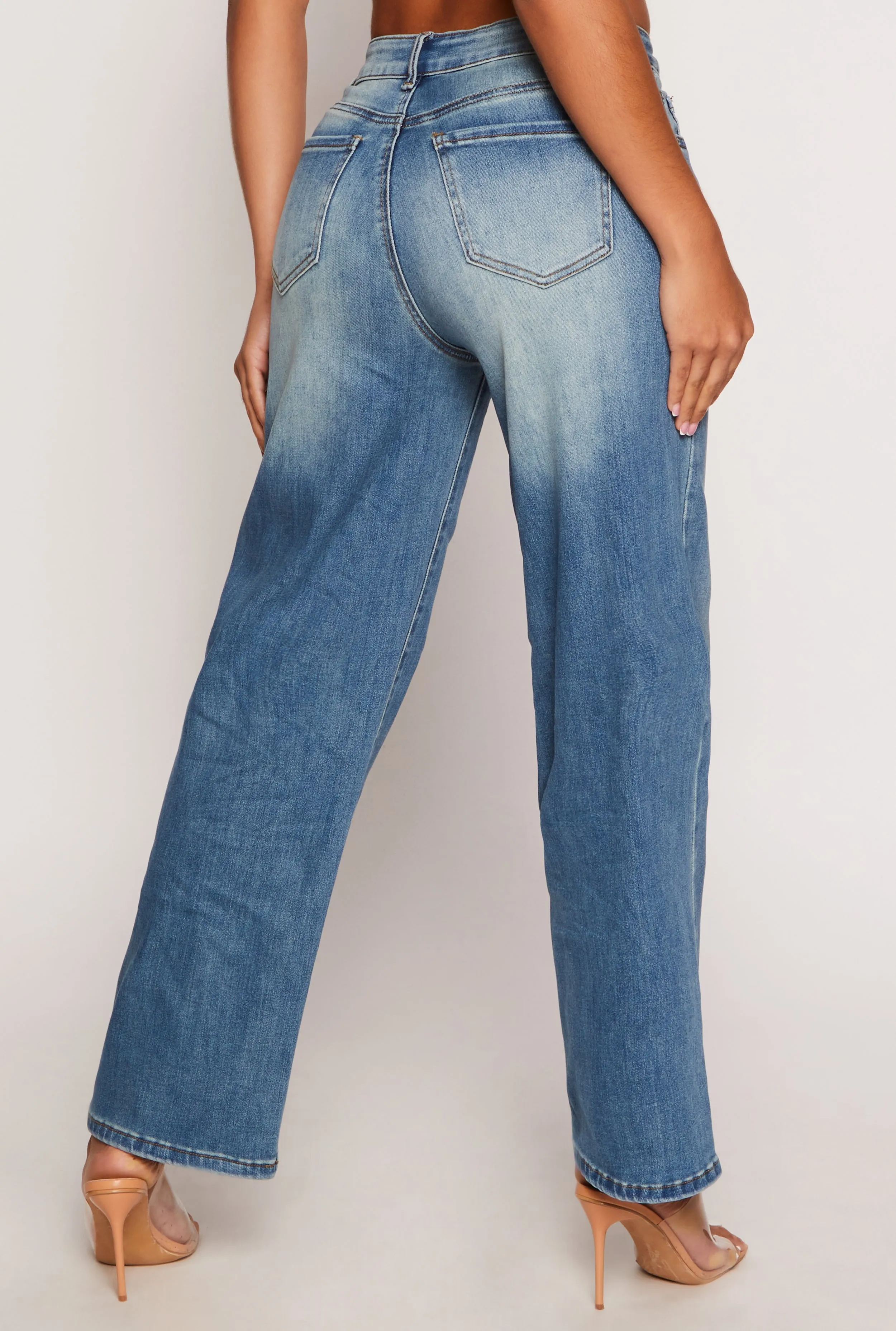 WAX Vintage Wash Wide Leg Jeans sold by Rainbow product image thumbnail 3