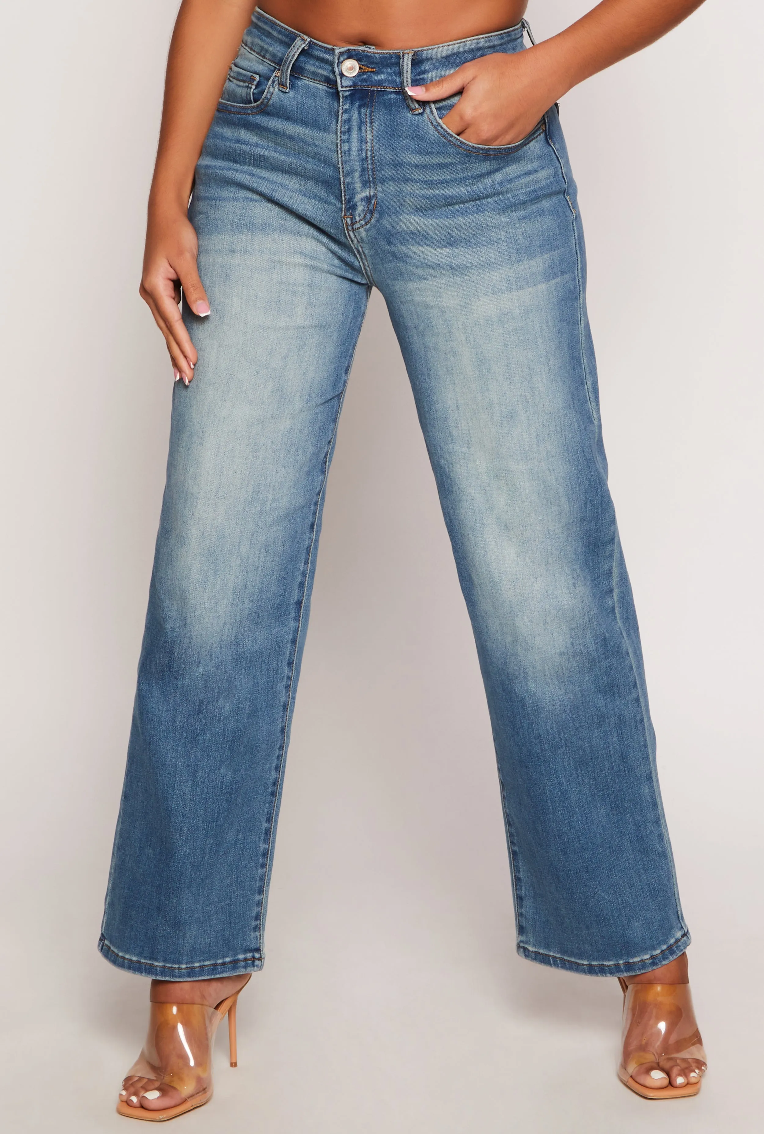 WAX Vintage Wash Wide Leg Jeans sold by Rainbow product image thumbnail 2