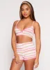 Striped Pajama Bralette and Shorts with Robe sold by Rainbow