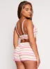 Striped Pajama Bralette and Shorts with Robe sold by Rainbow