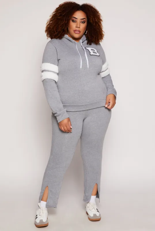 Plus Size Pintuck Slit Hem Sweatpants sold by Rainbow