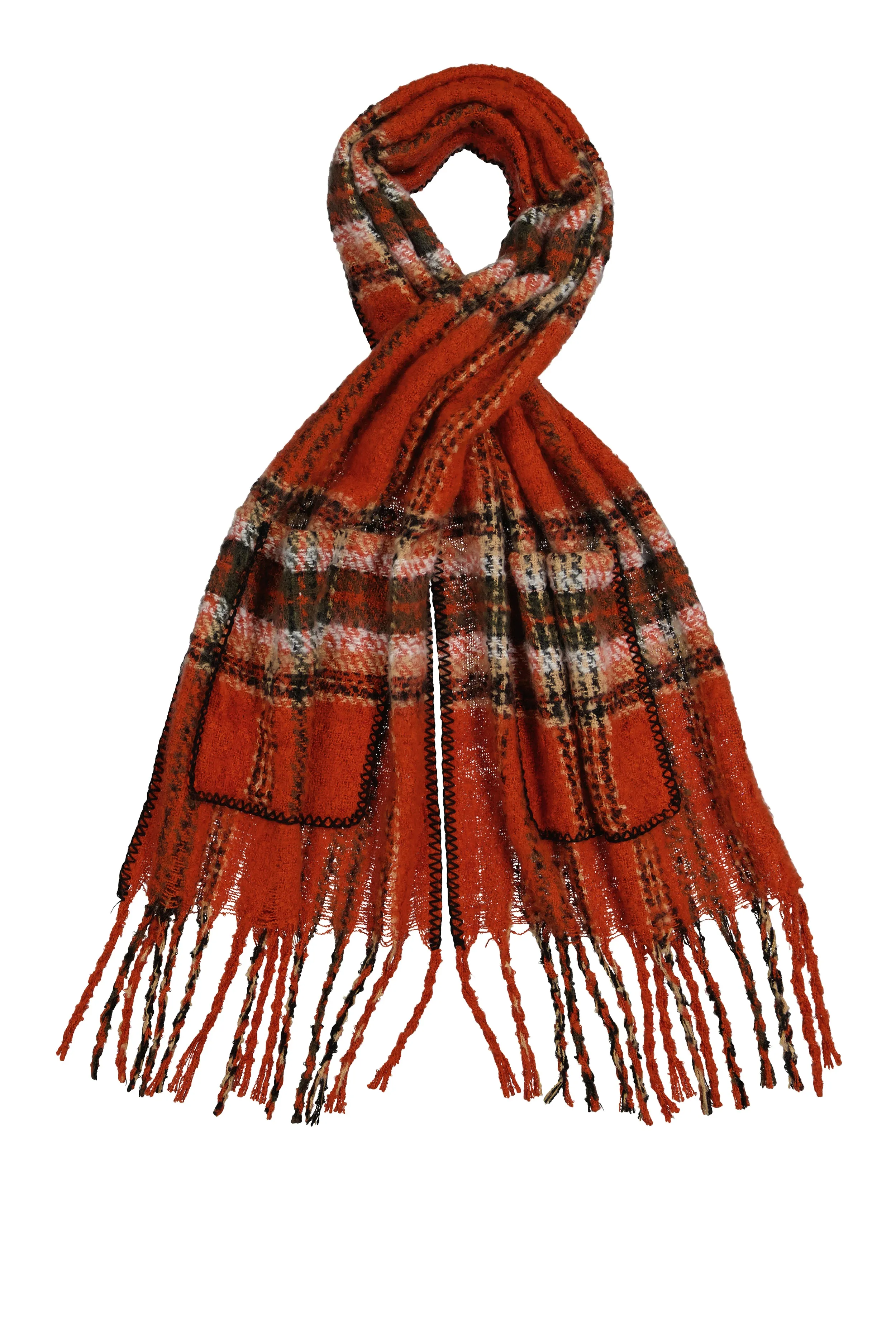 Boucle Plaid Pocket Scarf sold by Rainbow product image thumbnail 5