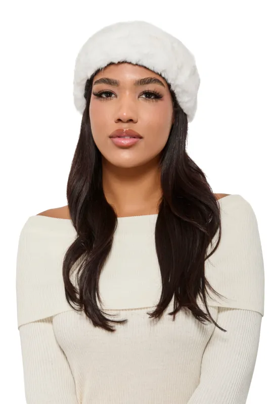 Faux Fur Elastic Back Head Wrap sold by Rainbow