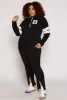 Plus Size B Initial Chenille Patch Pullover Hoodie sold by Rainbow