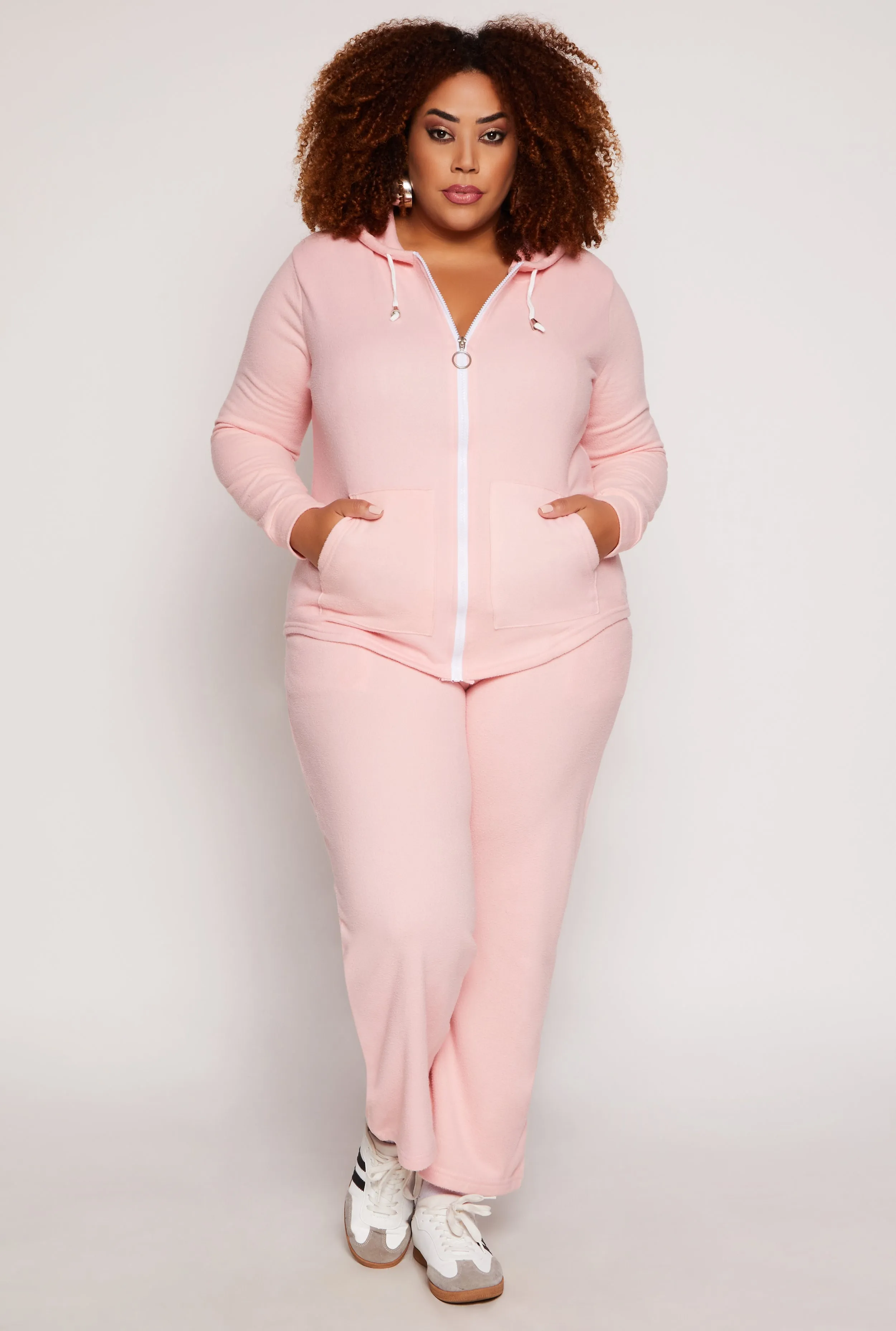 Plus Size Fleece Full Zip Hoodie sold by Rainbow product image thumbnail 2