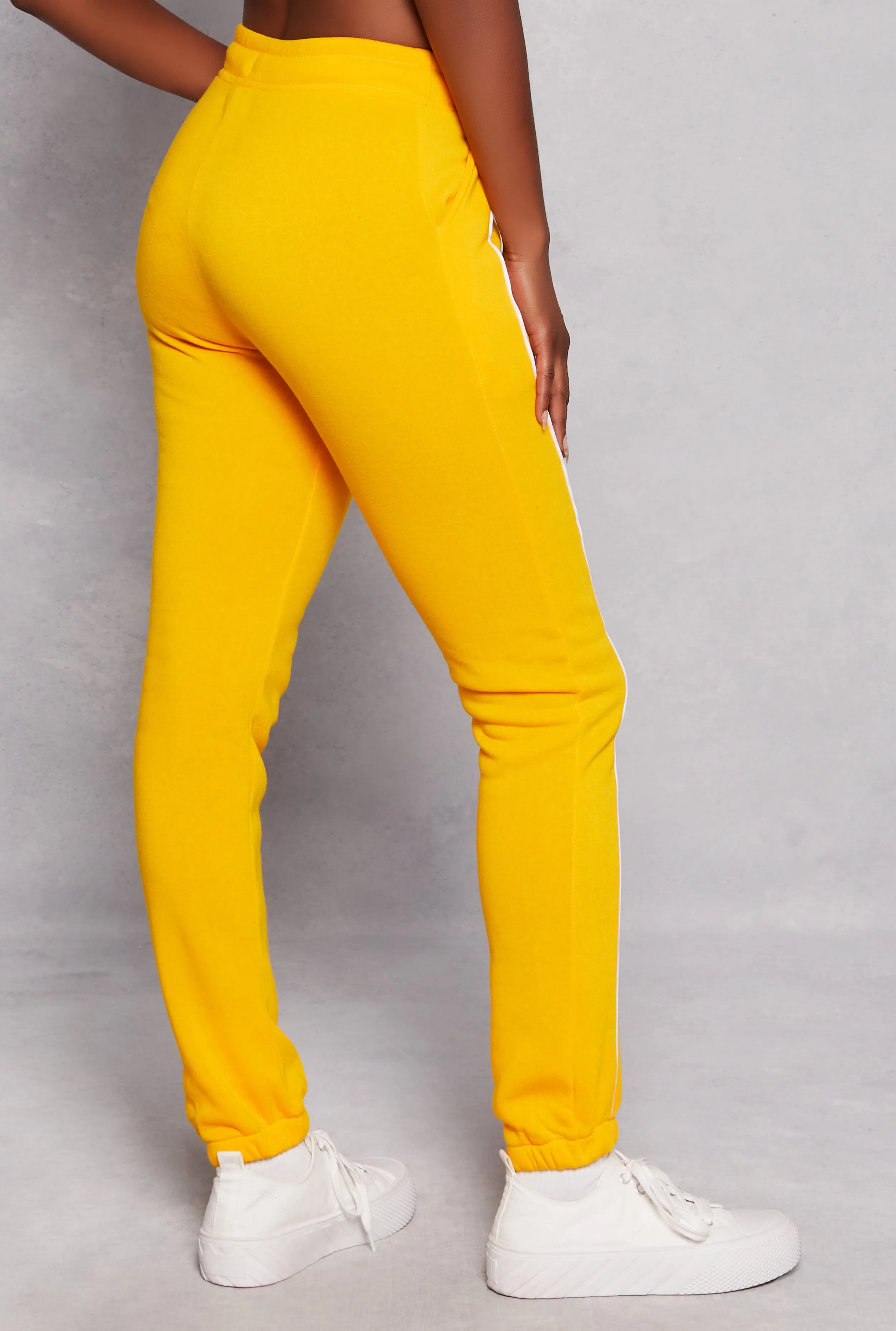 Fleece Drawstring Contrast Piping Joggers sold by Rainbow product image thumbnail 3