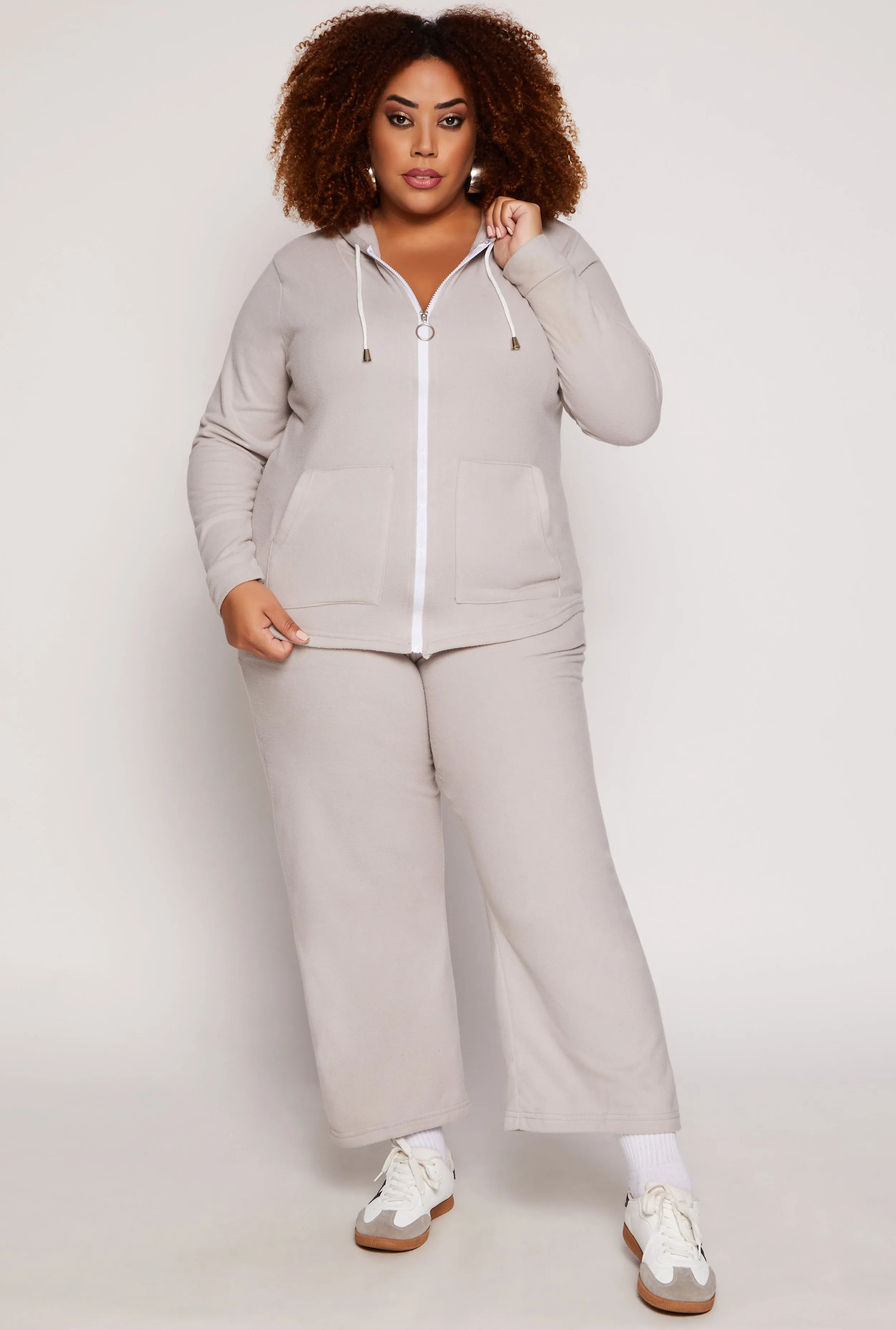 Plus Size Fleece Full Zip Hoodie sold by Rainbow product image thumbnail 2