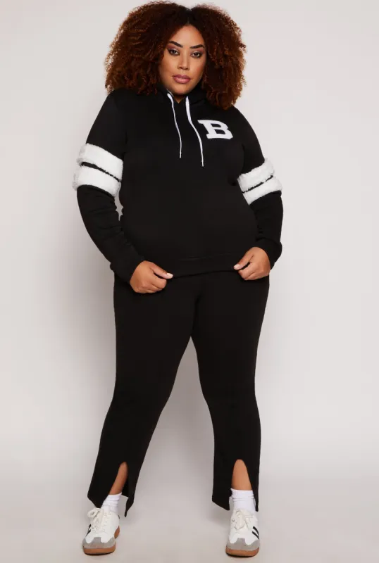 Plus Size Pintuck Slit Hem Sweatpants sold by Rainbow
