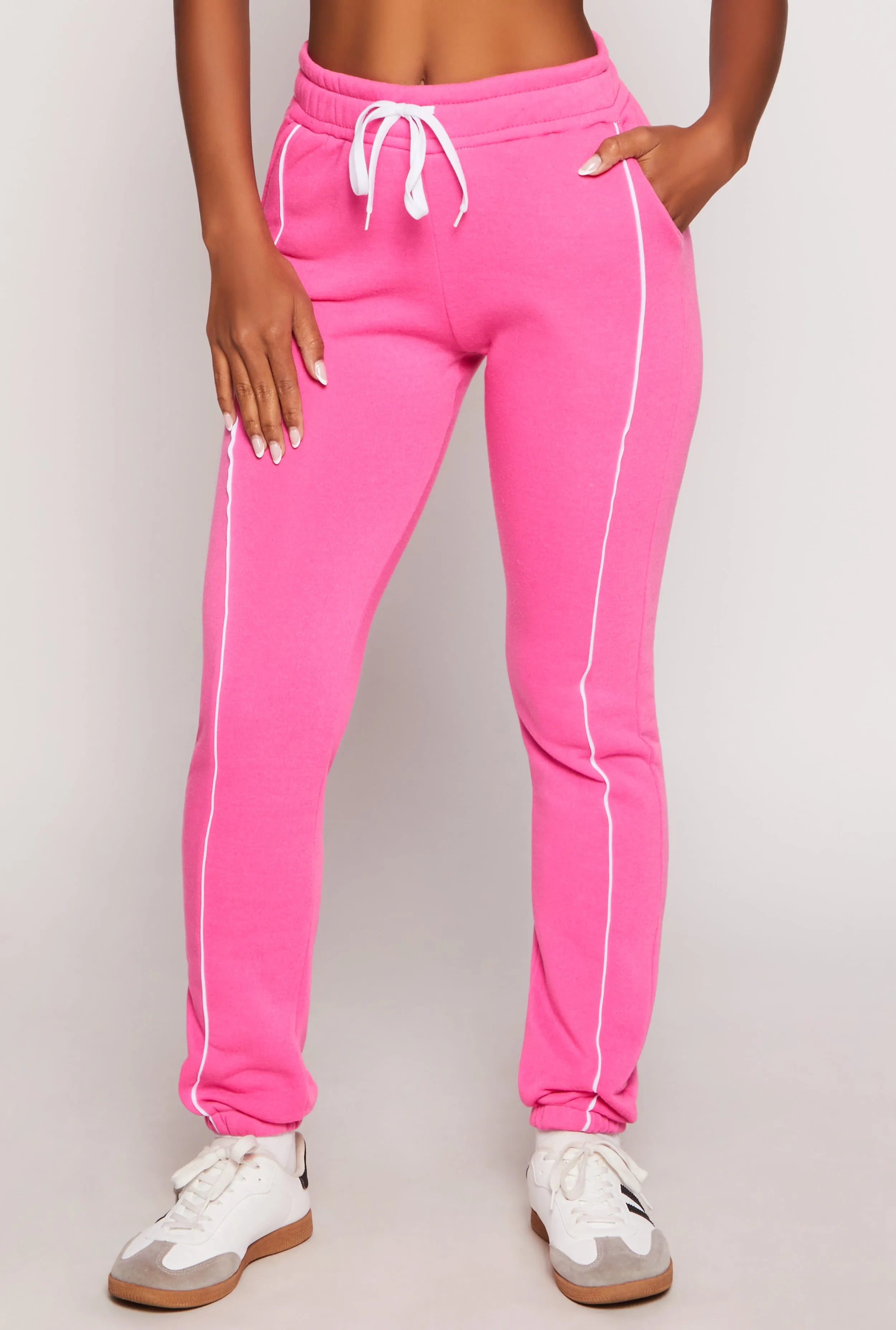 Fleece Drawstring Contrast Piping Joggers sold by Rainbow product image thumbnail 2