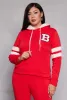 Plus Size B Initial Chenille Patch Pullover Hoodie sold by Rainbow