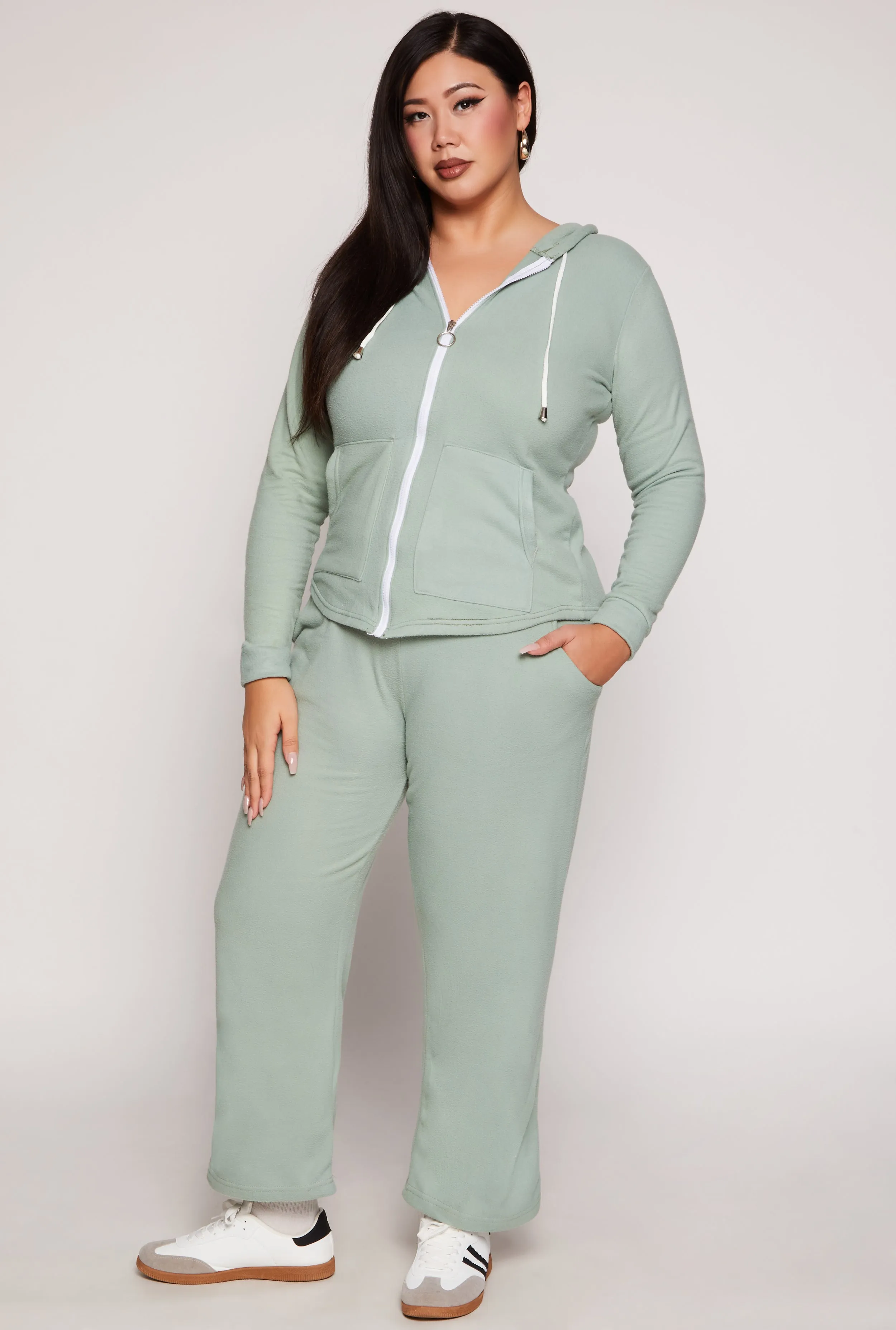 Plus Size Fleece Straight Leg Sweatpants sold by Rainbow