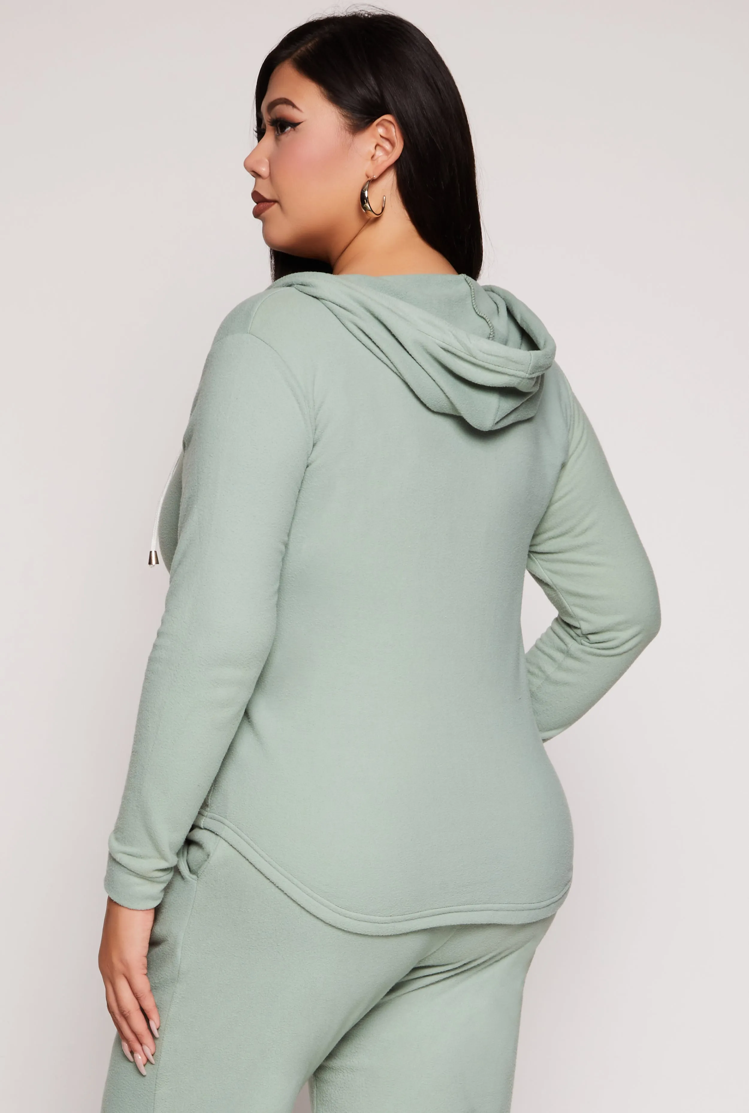 Plus Size Fleece Full Zip Hoodie sold by Rainbow product image thumbnail 3