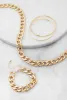 Curb Chain Necklace and Bracelet with Hoop Earrings Set sold by Rainbow