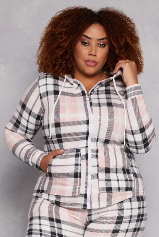 Plus Size Fleece Full Zip Hoodie sold by Rainbow
