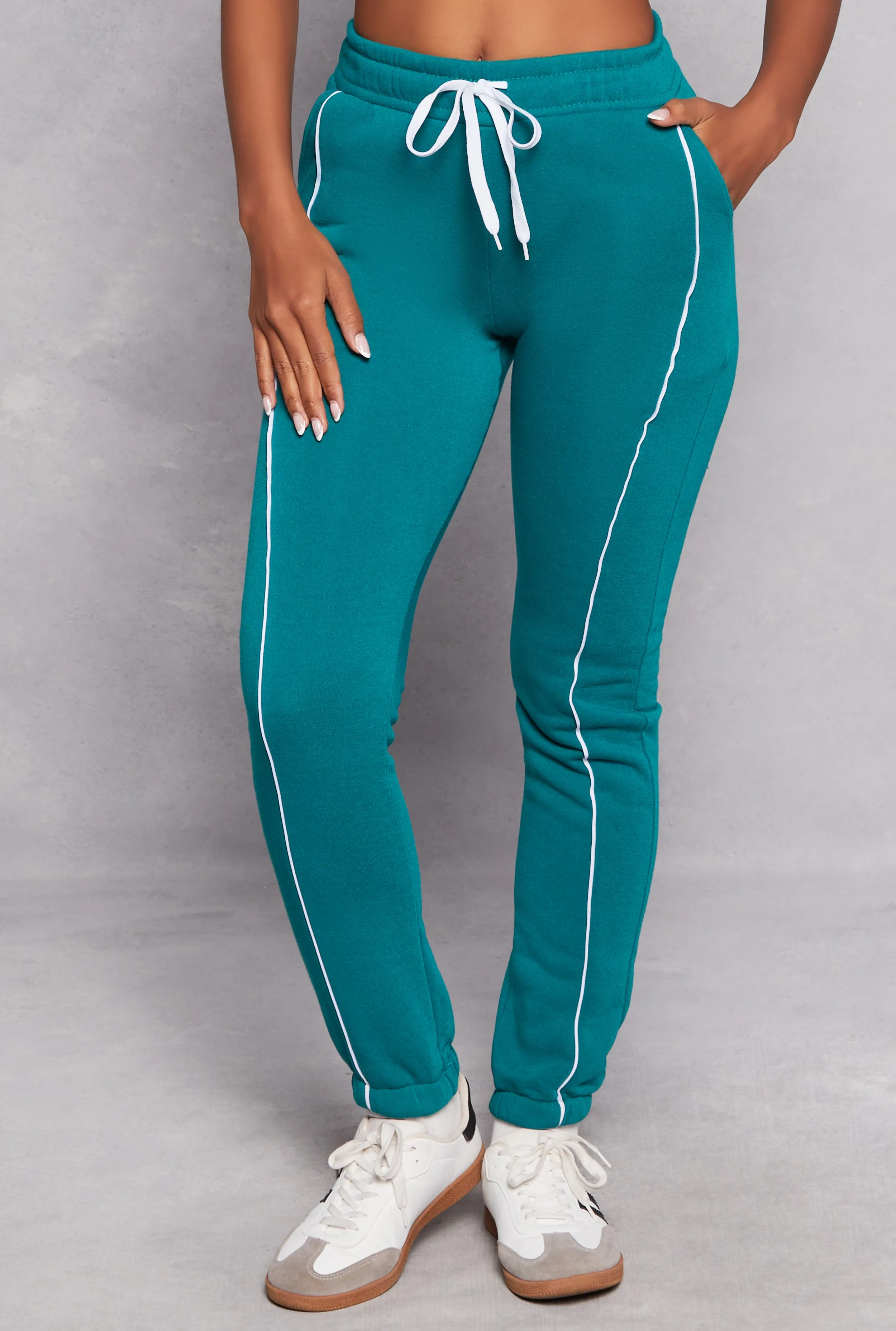 Fleece Drawstring Contrast Piping Joggers sold by Rainbow product image thumbnail 2