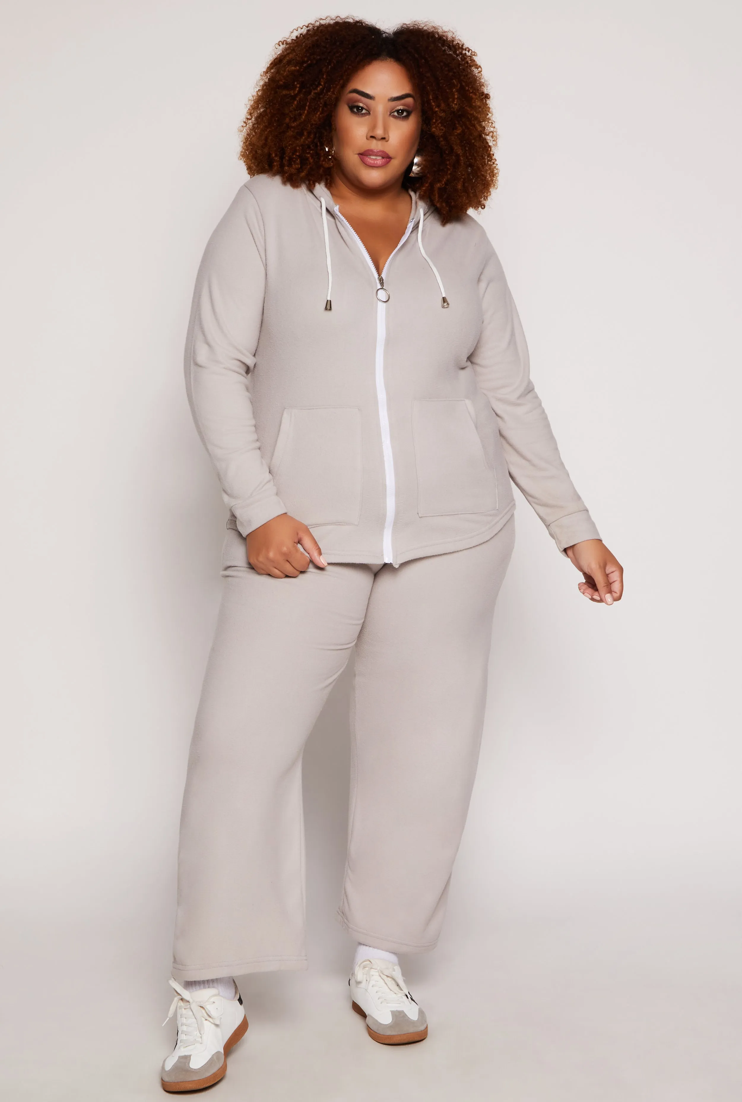 Plus Size Fleece Straight Leg Sweatpants sold by Rainbow